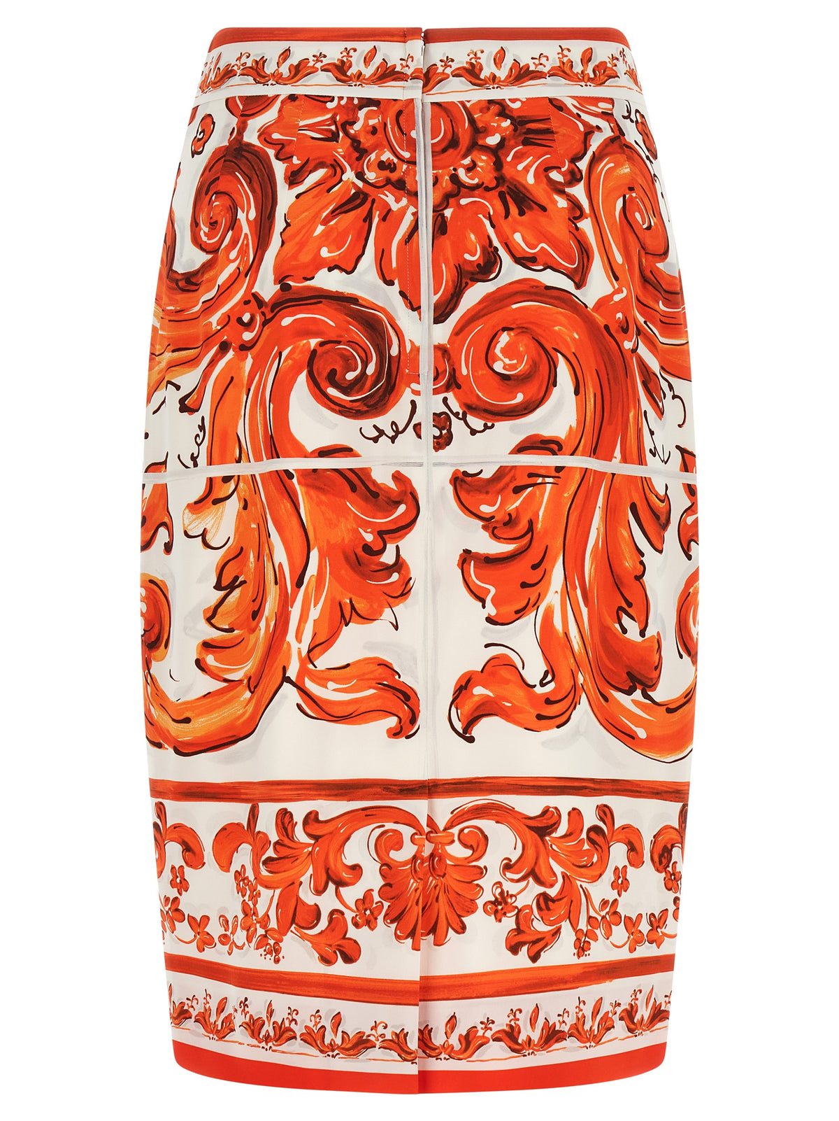 Dolce & Gabbana Orange Seiden Midirock