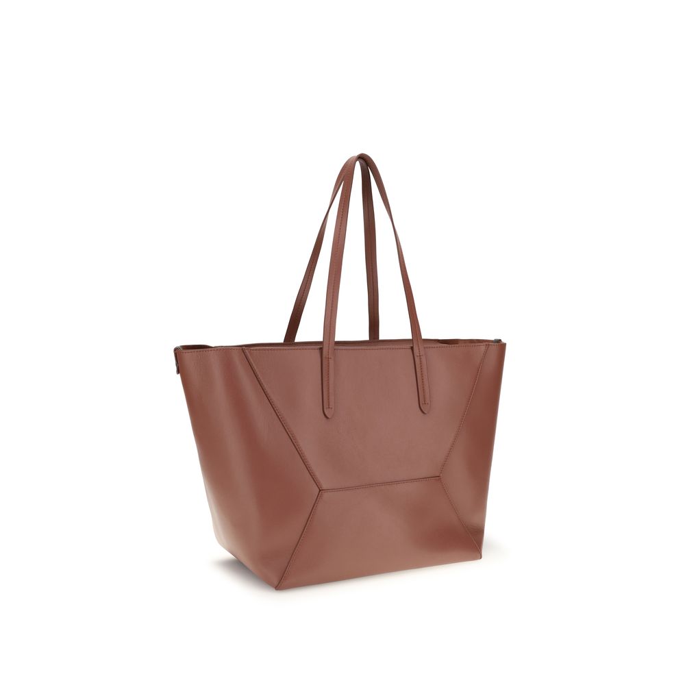 Brunello Cucinelli Multicolor Calf Leather Bos Taurus Handtasche
