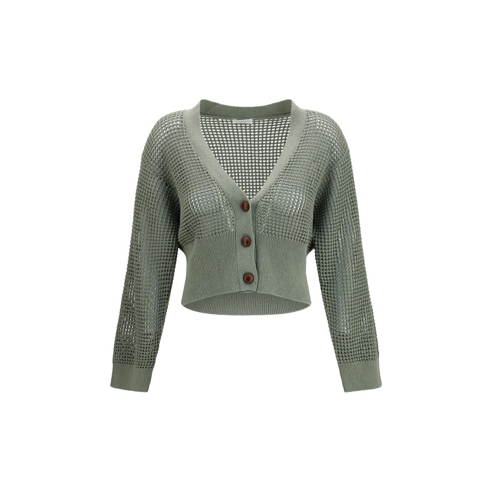 Brunello Cucinelli Baumwoll-Cardigan in Zweifarbenoptik