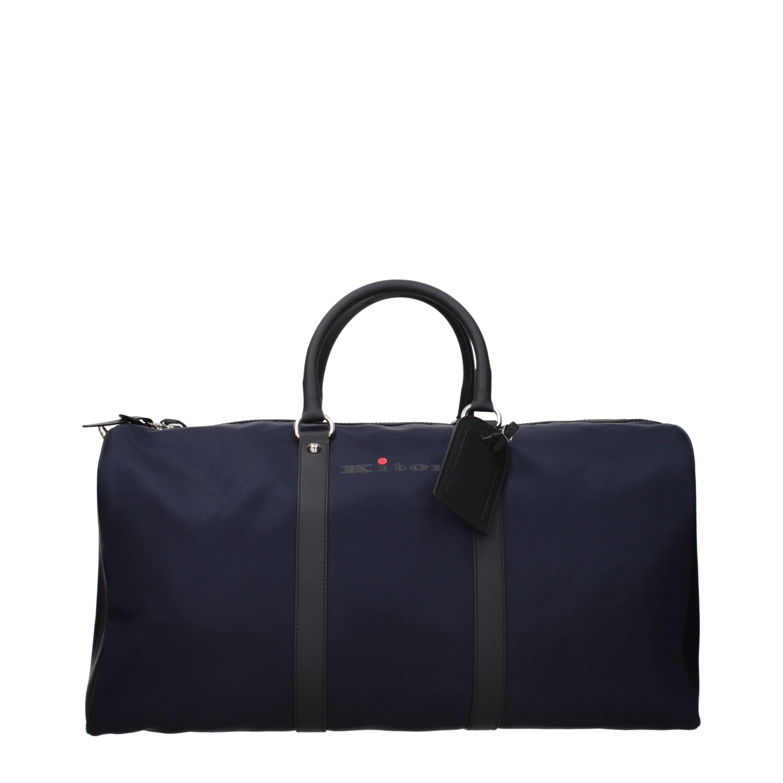 Kiton Blaue Nylon-Reisetasche