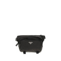 Prada Schwarze Bos Taurus Kalbsleder Schultertasche