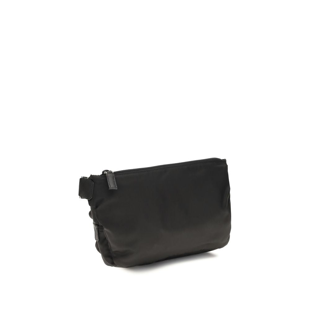 Prada Schwarze Bos Taurus Kalbsleder Schultertasche