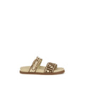 Fendi Braune Raffia-Sandalen