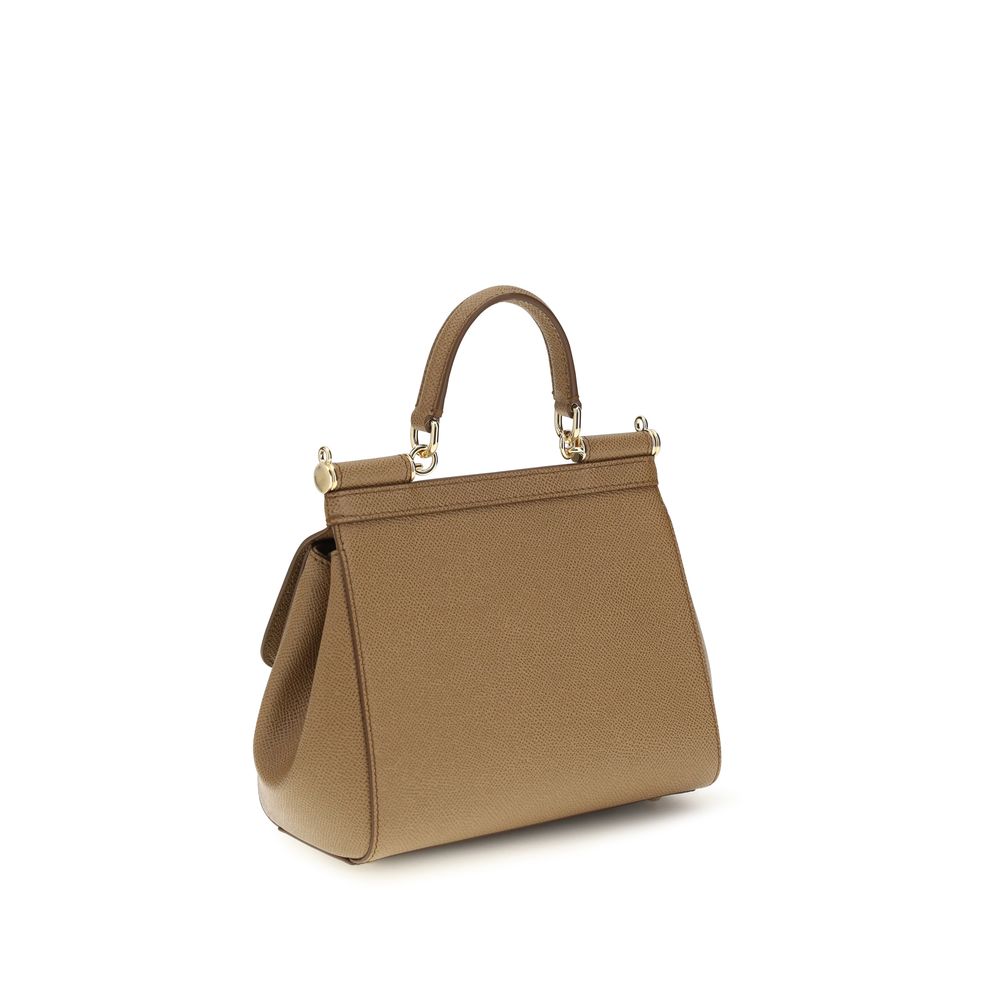 Dolce & Gabbana Beige Kalbsleder Bos Taurus Schultertasche