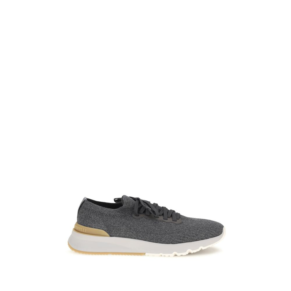 Brunello Cucinelli Blaue Low-Top-Sneaker aus Baumwolle