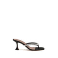 Amina Muaddi Schwarze Stilettosandalen aus Seide