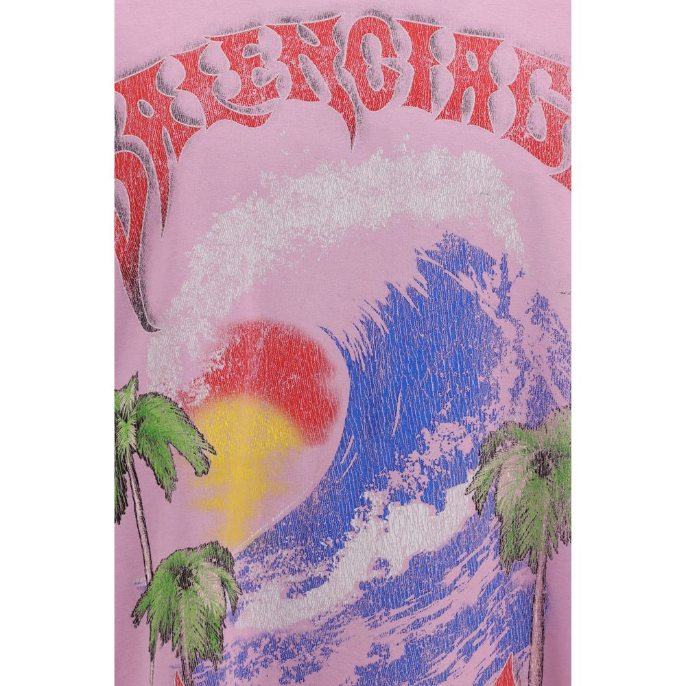 Balenciaga Lila Baumwoll-T-Shirt