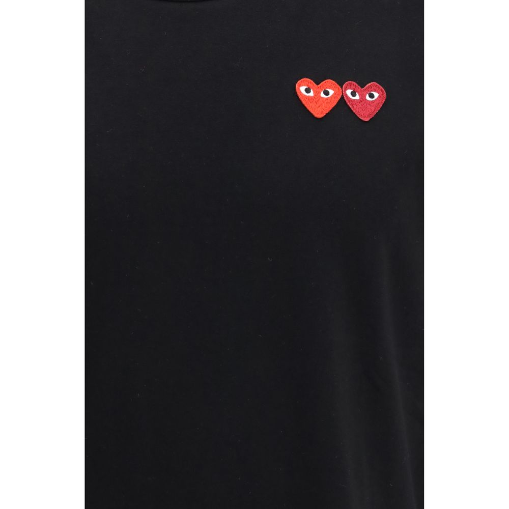 Comme Des Garçons Play Schwarzes Baumwoll-T-Shirt