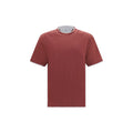 Brunello Cucinelli Bordeaux Baumwoll-T-Shirt