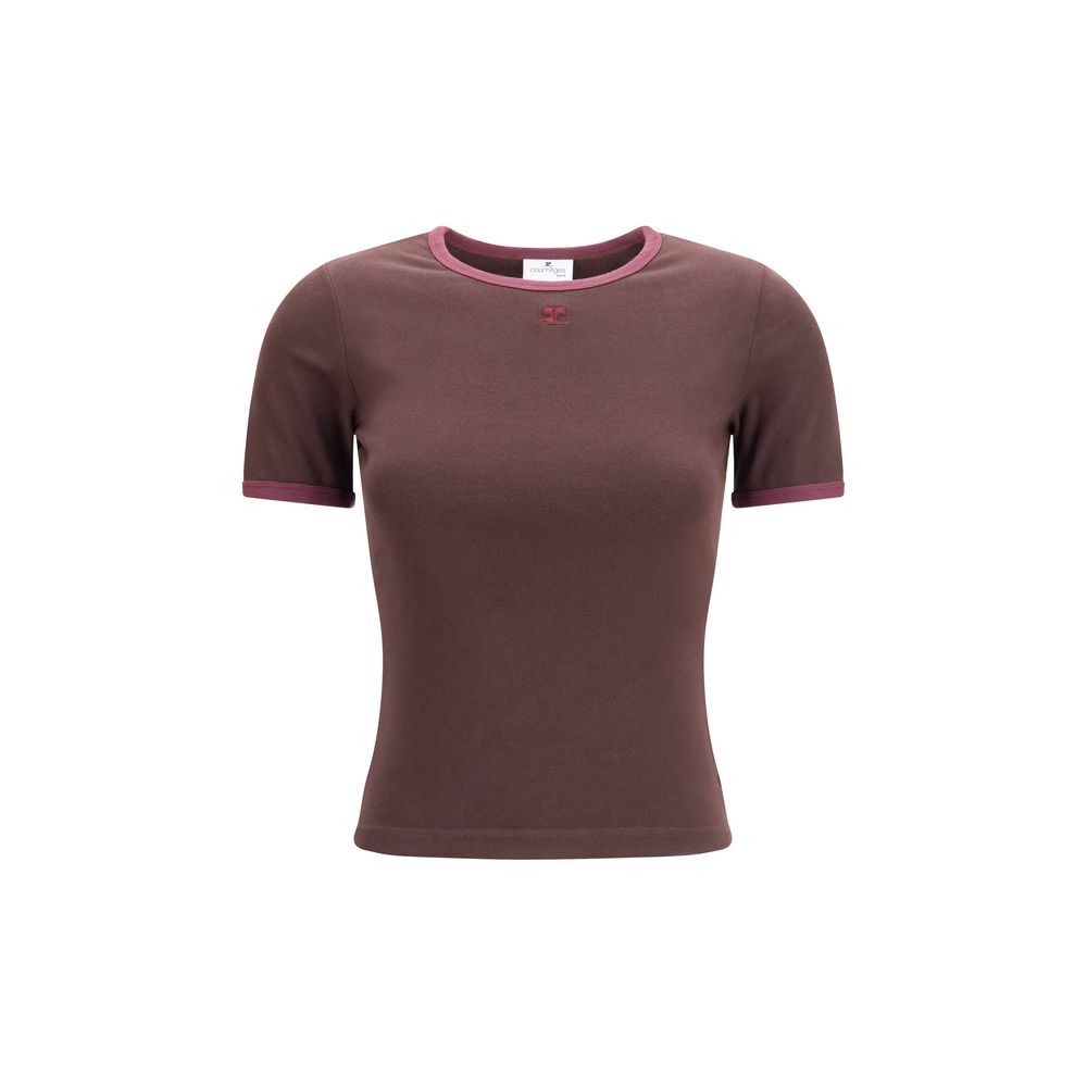 Courrèges Braunes Baumwoll-T-Shirt