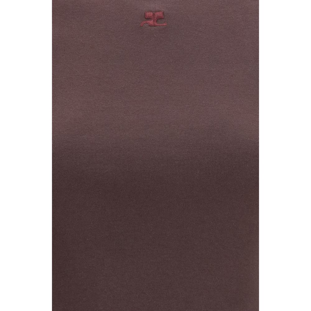 Courrèges Braunes Baumwoll-T-Shirt