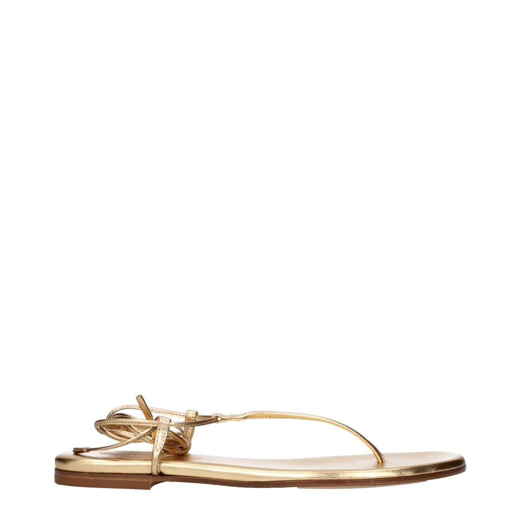 Gianvito Rossi Goldene Leder-Flip-Flops