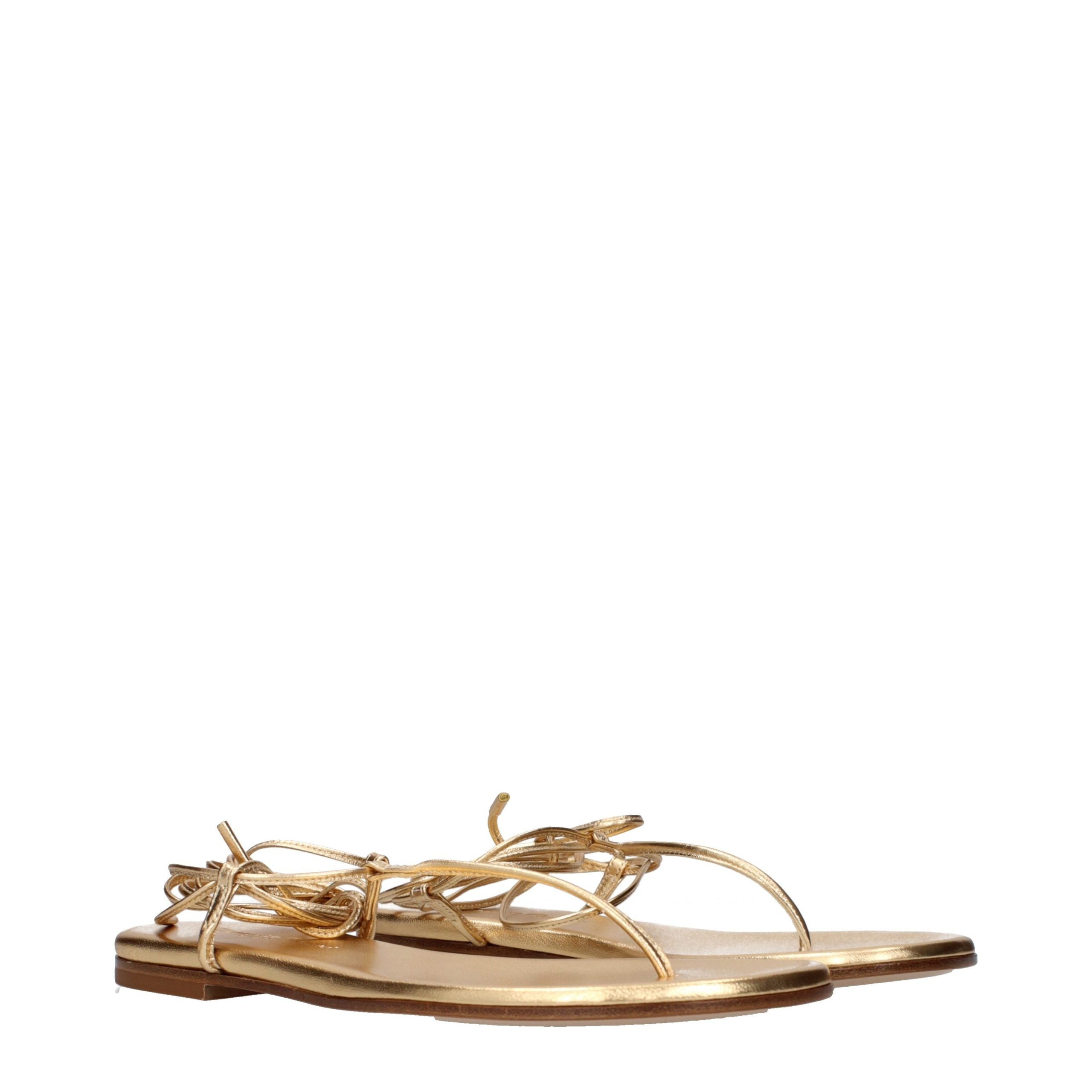 Gianvito Rossi Goldene Leder-Flip-Flops