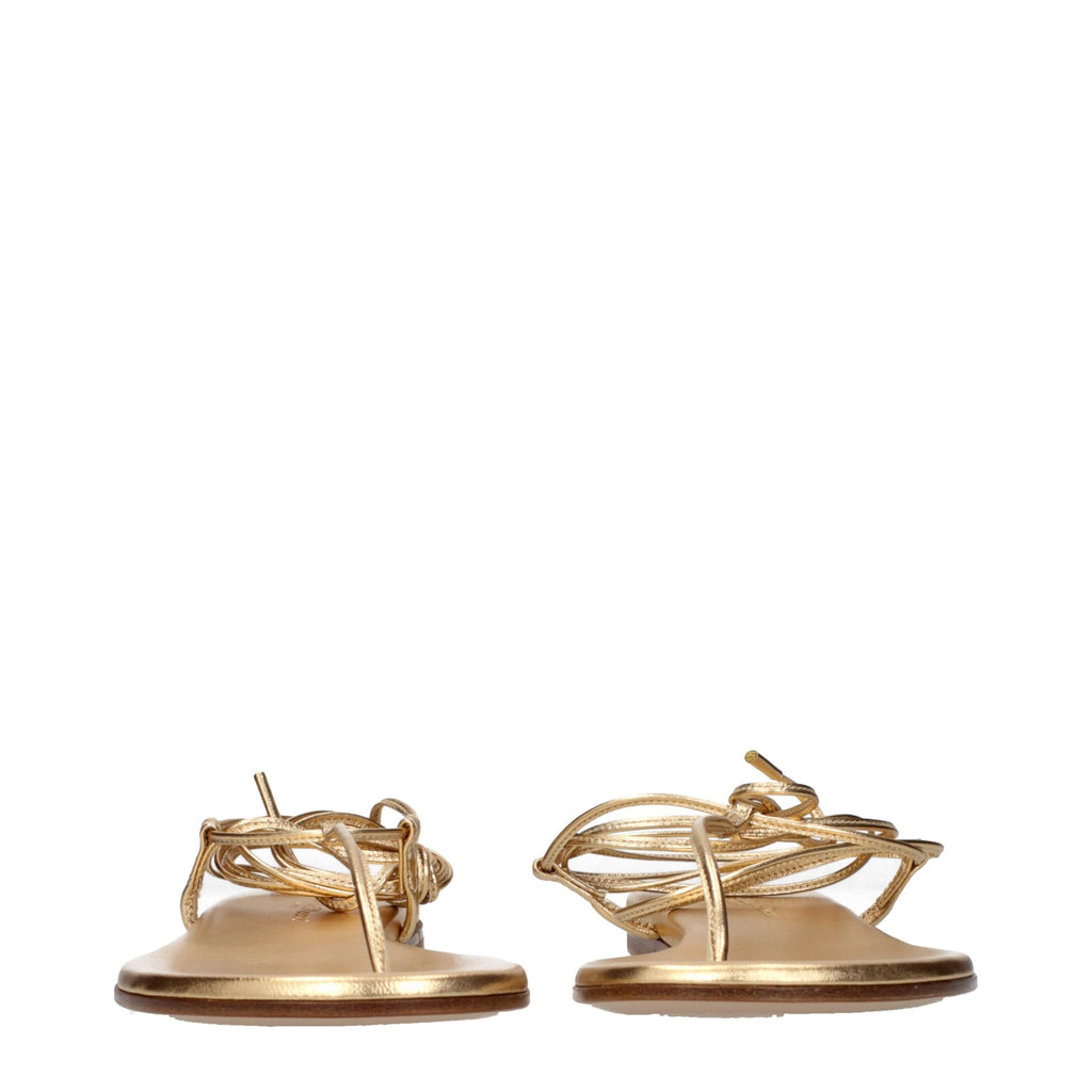 Gianvito Rossi Goldene Leder-Flip-Flops