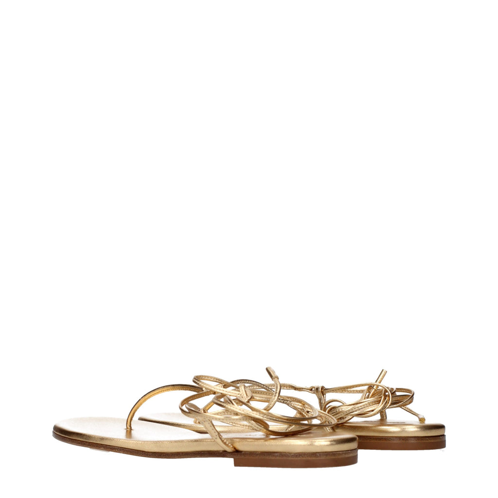 Gianvito Rossi Goldene Leder-Flip-Flops