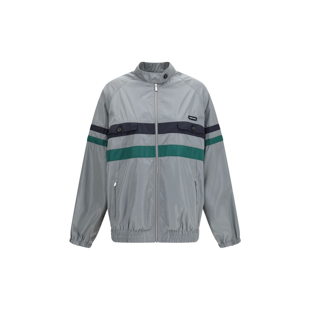 Miu Miu Graue Shell-Jacke aus Polyester