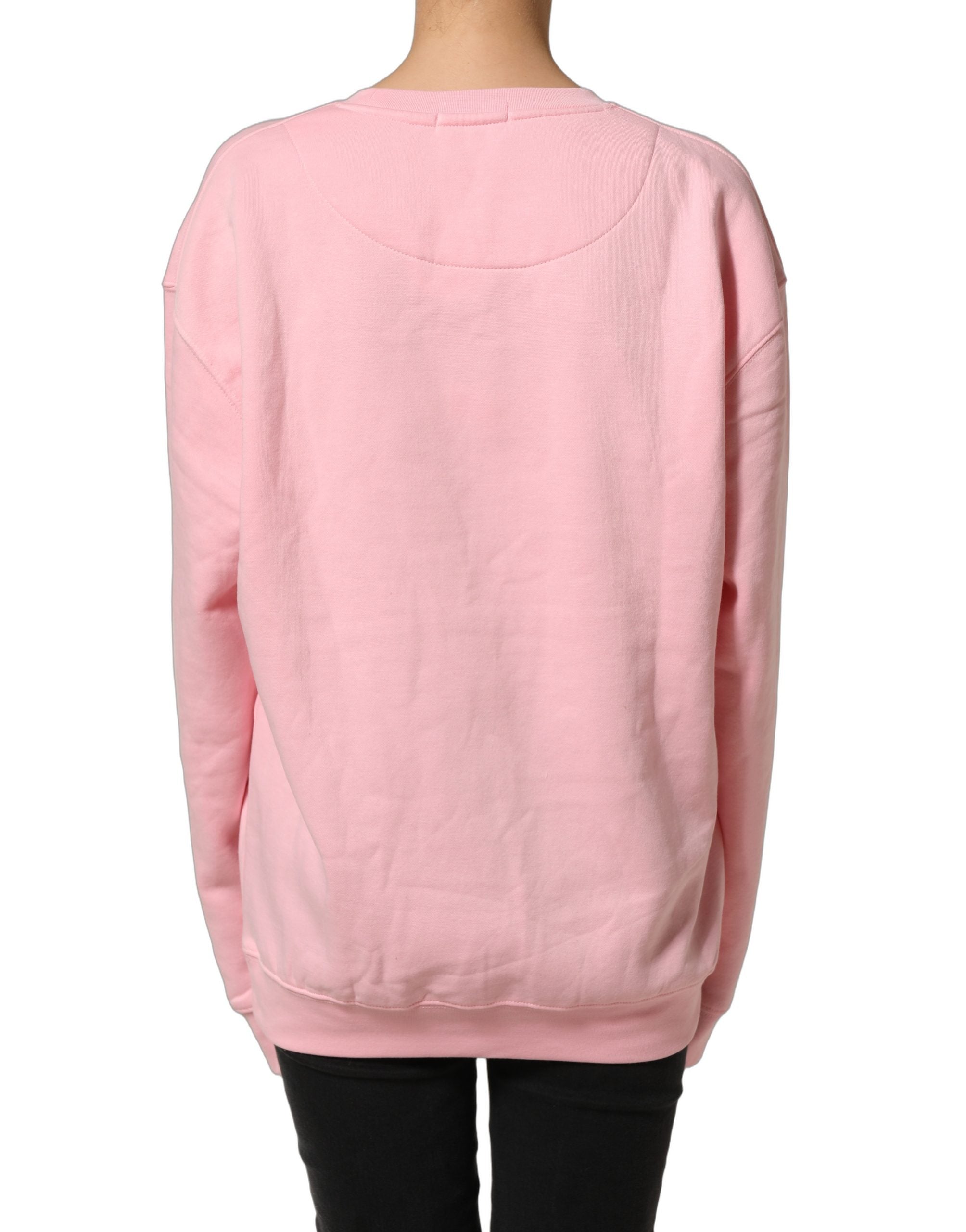 Philippe Model Rosa Baumwoll-Logo Pullover mit langen Ärmeln