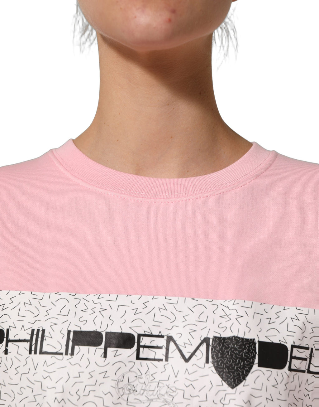 Philippe Model Rosa Baumwoll-Logo Pullover mit langen Ärmeln