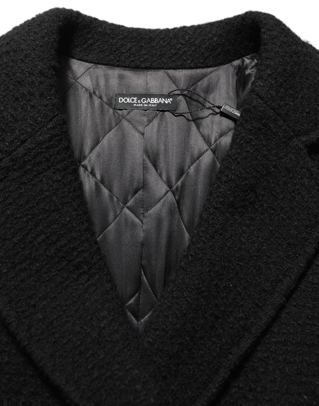 Dolce & Gabbana Schwarzer Herren-Trenchcoat mit doppelreihiger Knopfleiste
