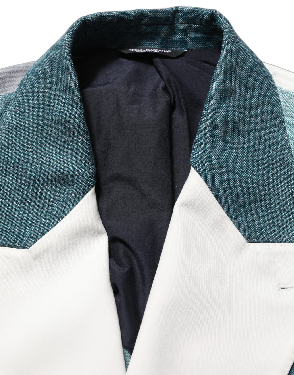 Dolce & Gabbana Mehrfarbige Patchwork-Leinen-Sakko mit Doppelreihenknöpfen