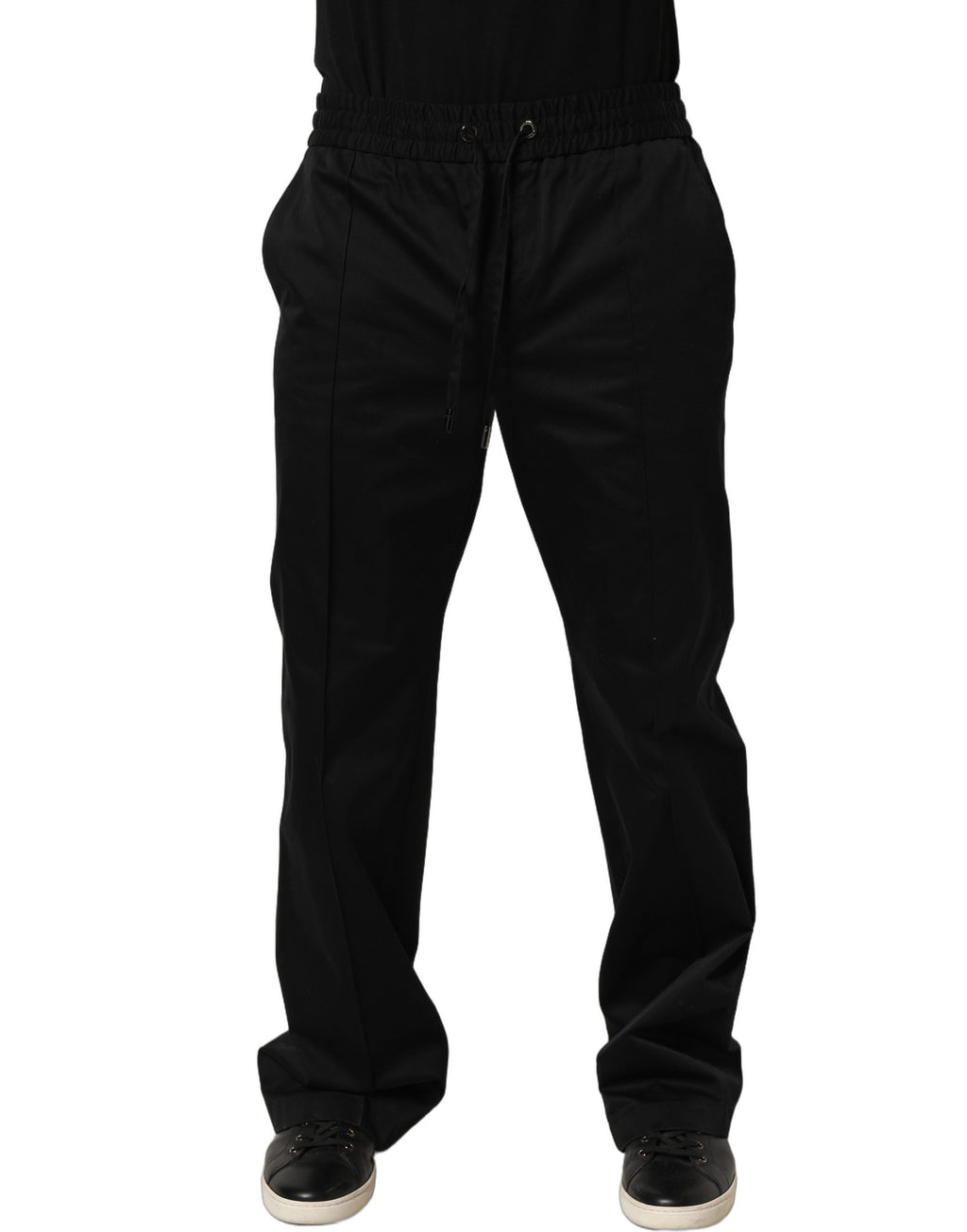 Dolce & Gabbana Schwarze Baumwoll-Jogginghose mit Kordelzug für Herren