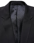 Dolce & Gabbana Schwarzer Wollanzug Slim Fit für Herren, 2-teilig