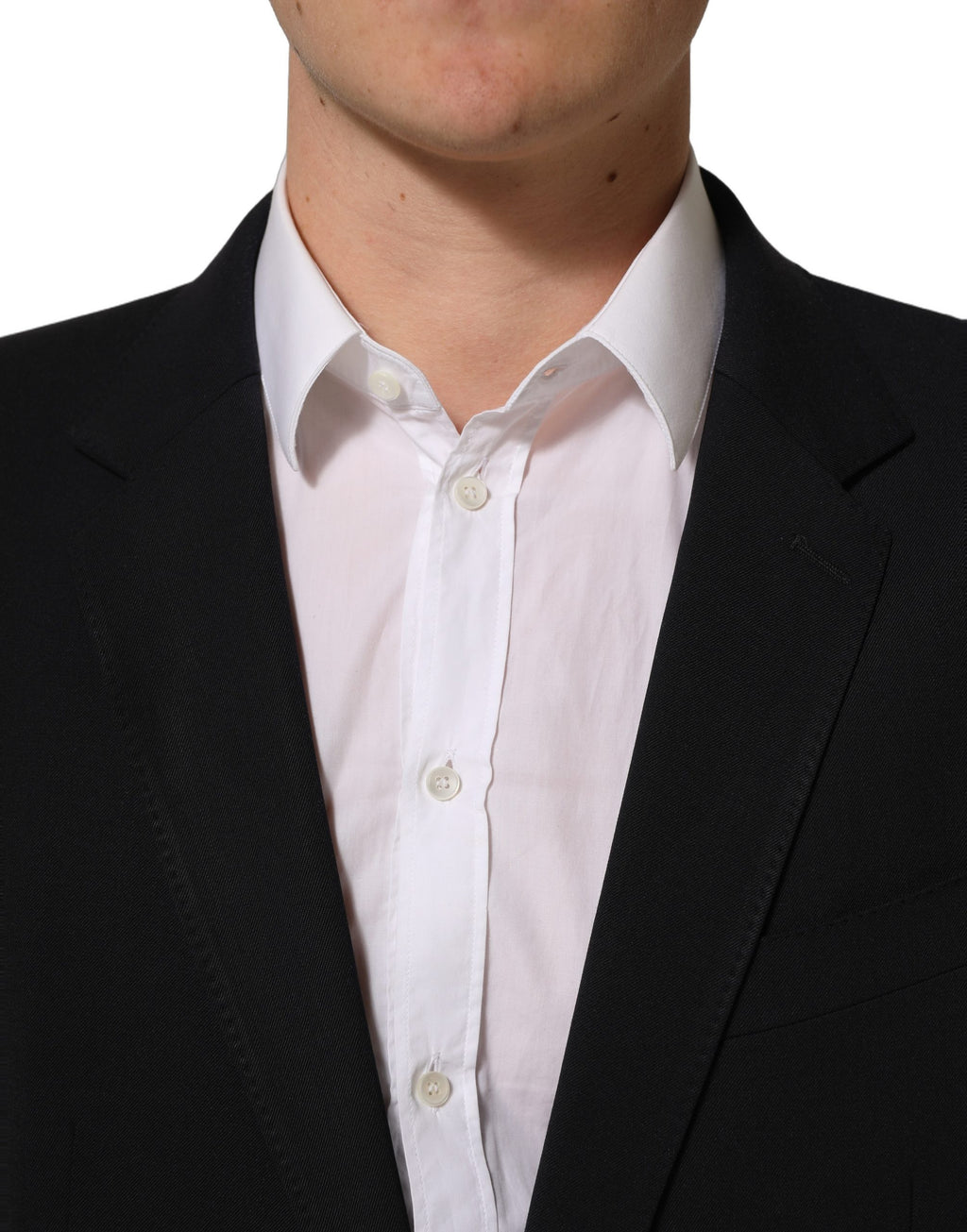 Dolce & Gabbana Schwarzer Wollanzug Slim Fit für Herren, 2-teilig