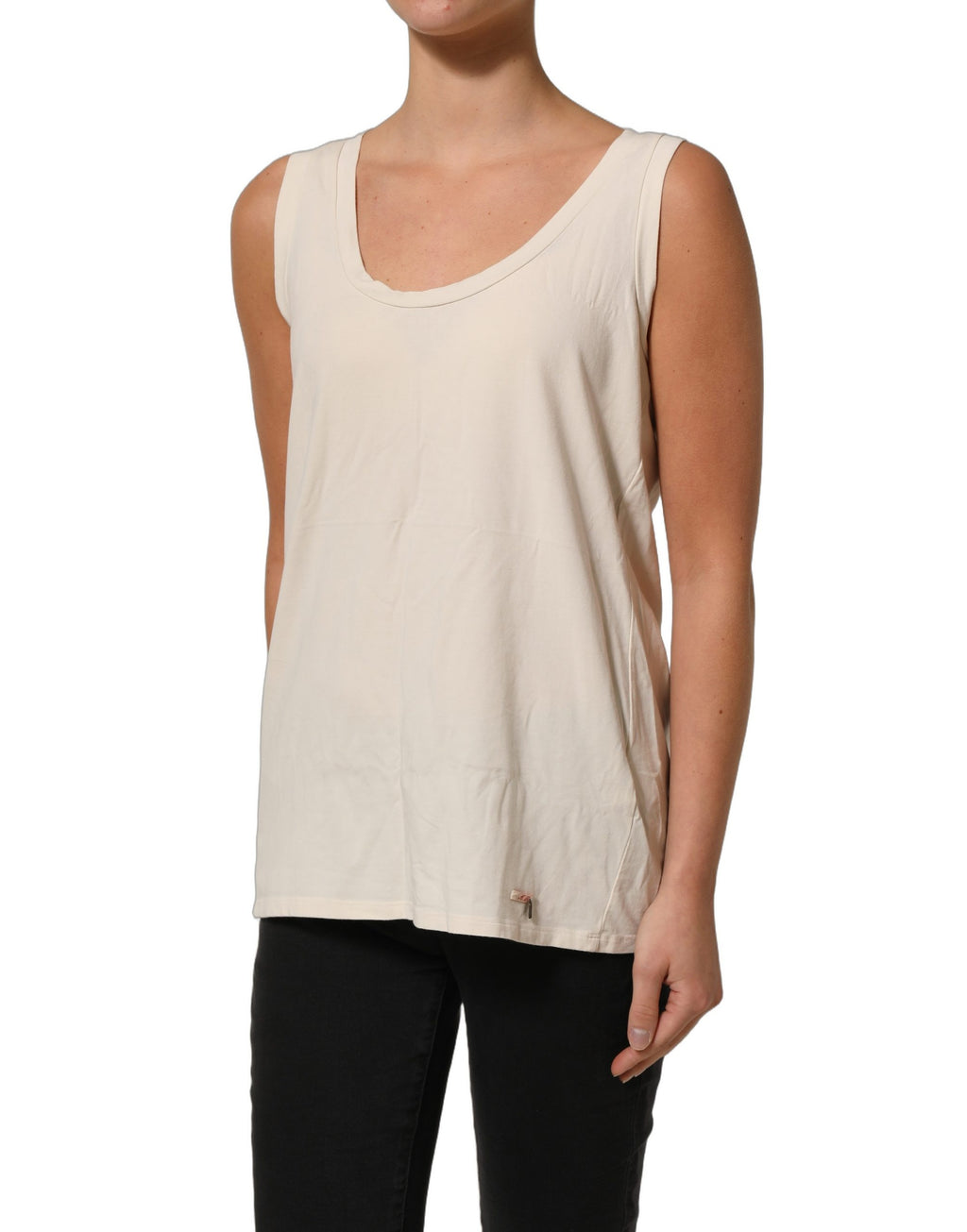 Aniye By Beige Viskose Ärmelloses Rundhals Damen Tanktop