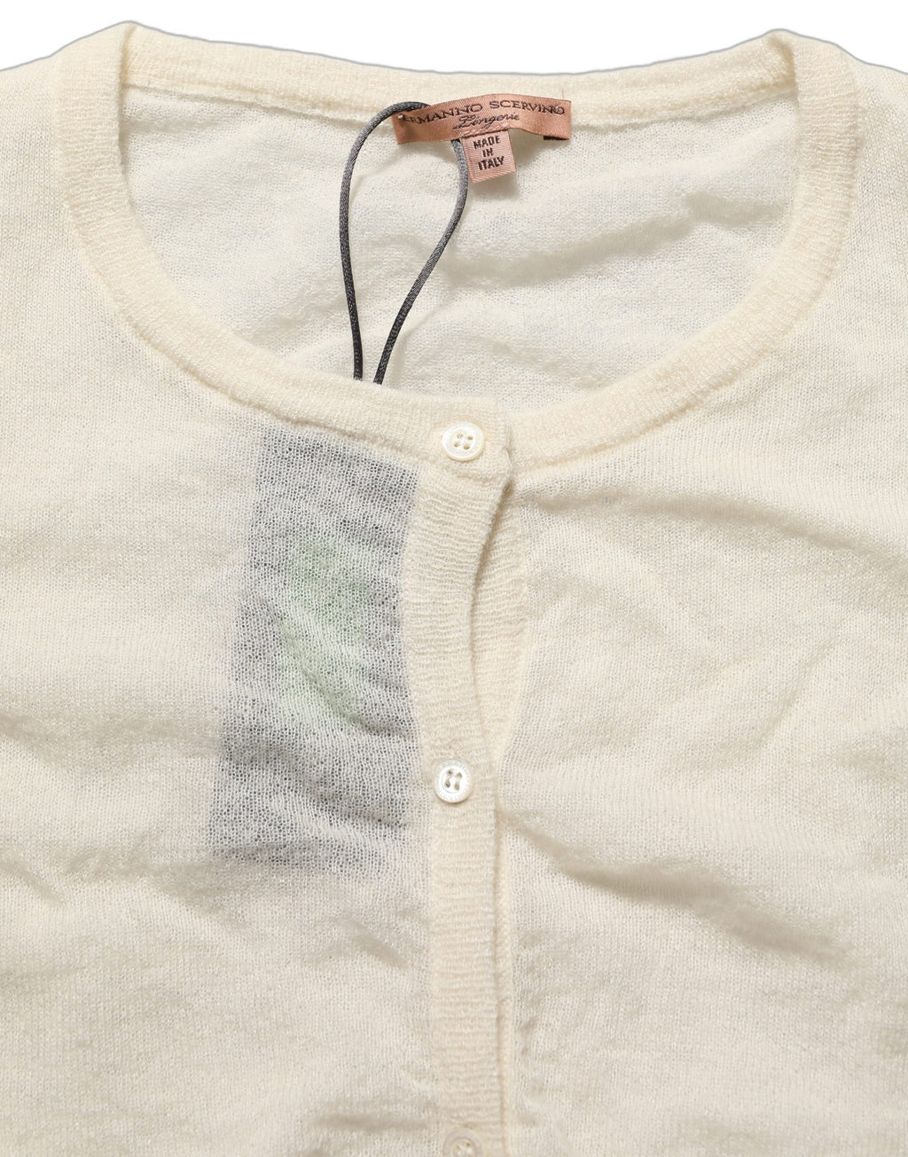 Ermanno Scervino Weißer Strick-Cardigan aus Wolle, Cropped