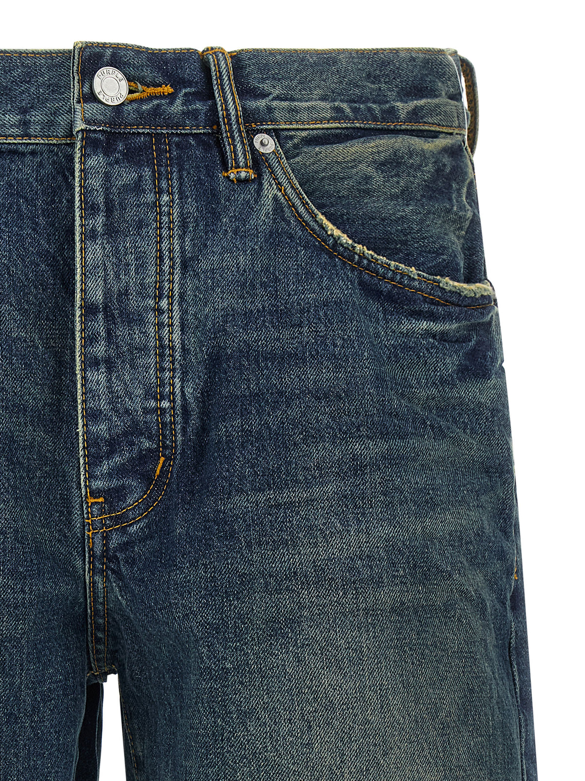 PURPLE Blaue Baumwoll-Bermudashorts