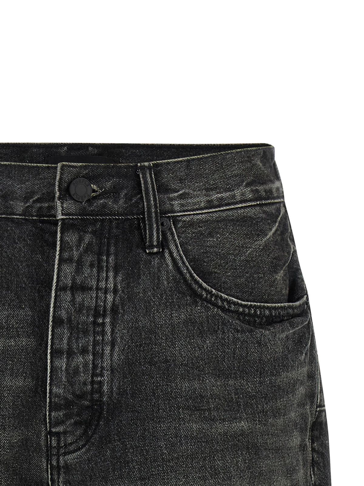 PURPLE Schwarze Baumwoll-Bermudashorts