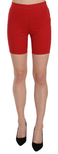 PINKO Rote Mid-Waist-Shorts aus Baumwolle mit Stretch-Anteil