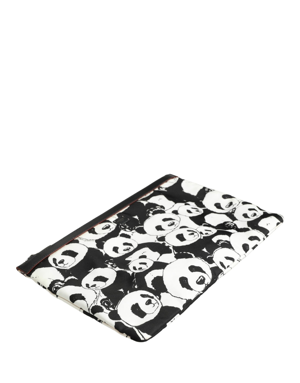 Dolce & Gabbana Schwarze und weiße Panda Print Nylon Clutch für Herren, Beutel, Tasche
