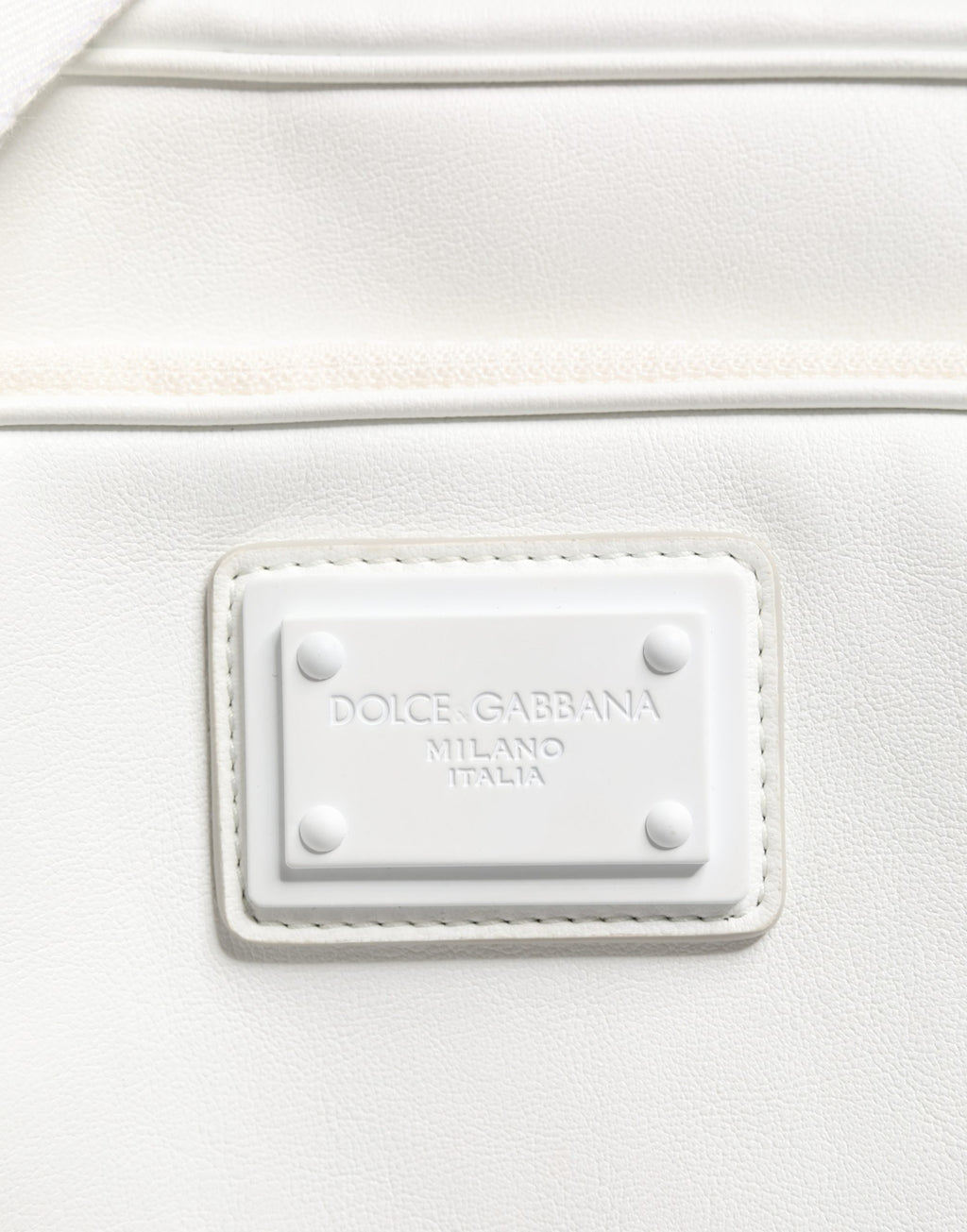 Dolce & Gabbana Weiße Umhängetasche mit Logo-Plakette für Herren