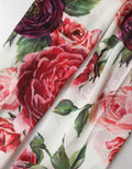Dolce & Gabbana Weiße Strumpfhose mit Blumenprint aus Nylon