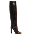 Dolce & Gabbana Braune Kniehohe Stiefel aus exotischem Leder