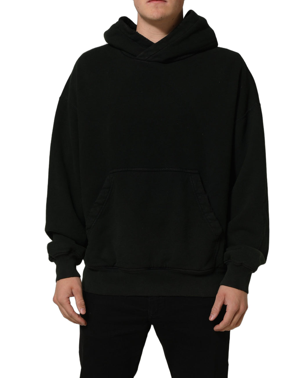 Dolce & Gabbana Schwarzer Kapuzenpullover aus Baumwolle für Herren