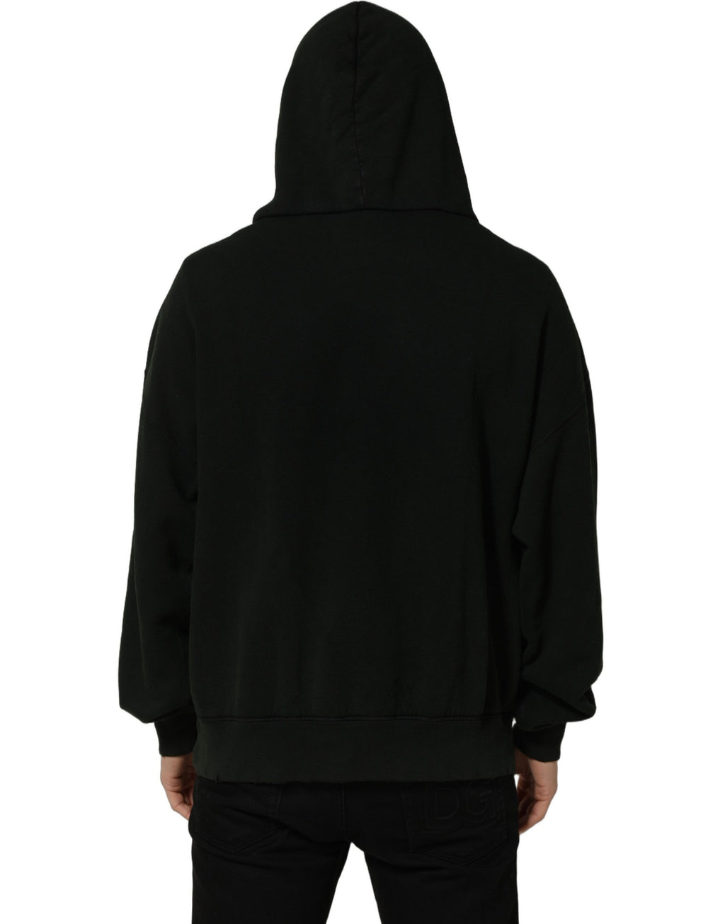 Dolce & Gabbana Schwarzer Kapuzenpullover aus Baumwolle für Herren