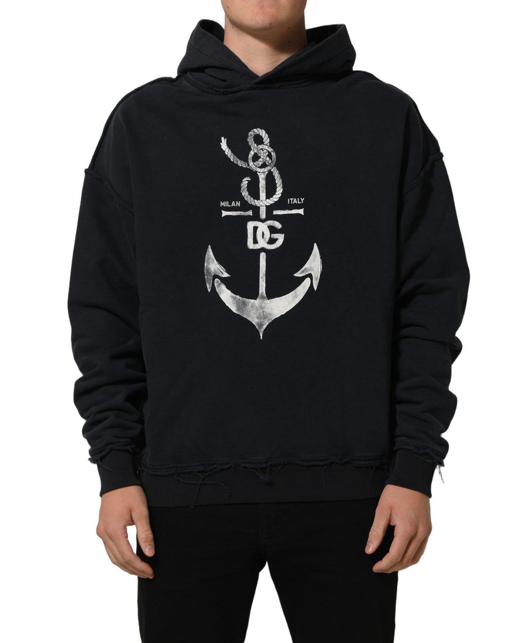 Dolce & Gabbana Kapuzenpullover mit schwarzem Anker-Print