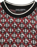 Dolce & Gabbana Roter Baumwoll-Jacquard-Sweatshirt mit Logo