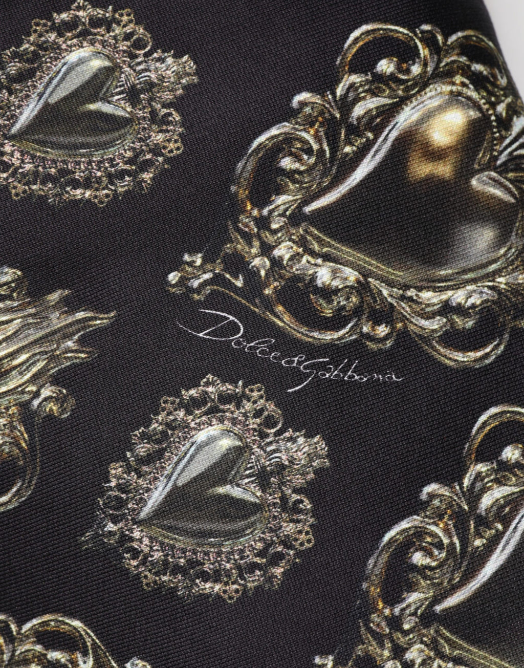 Dolce & Gabbana Schwarzer Baumwoll-Sweatshirt-Pullover mit heiligem Herzen