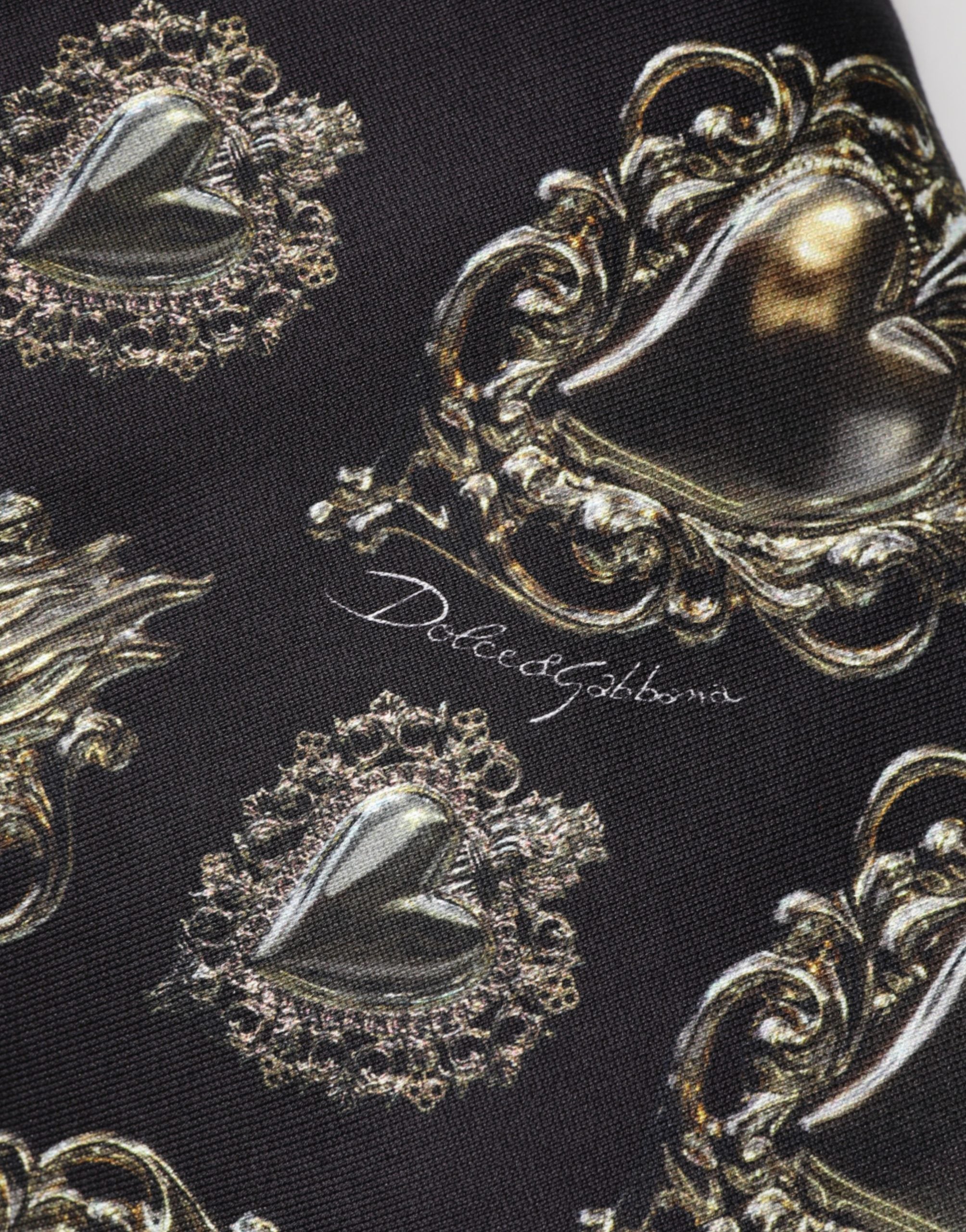 Dolce & Gabbana Schwarzer Baumwoll-Sweatshirt-Pullover mit heiligem Herzen