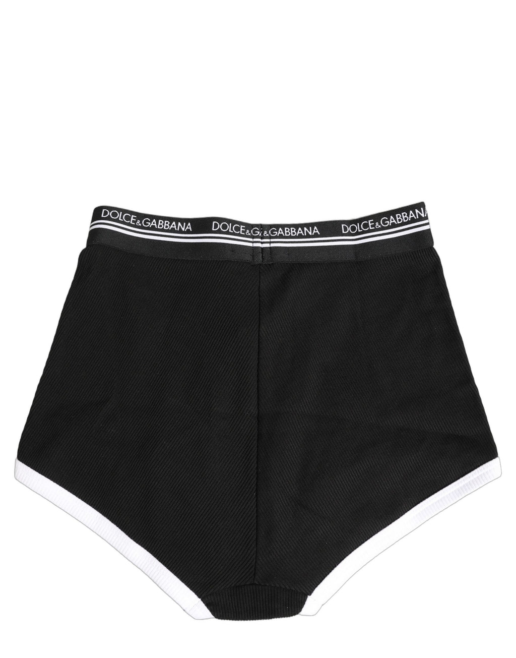 Dolce & Gabbana Coulotte-Hose mit schwarzem und weißem Logo-Bund