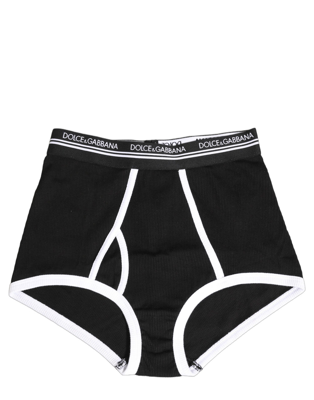 Dolce & Gabbana Coulotte-Hose mit schwarzem und weißem Logo-Bund