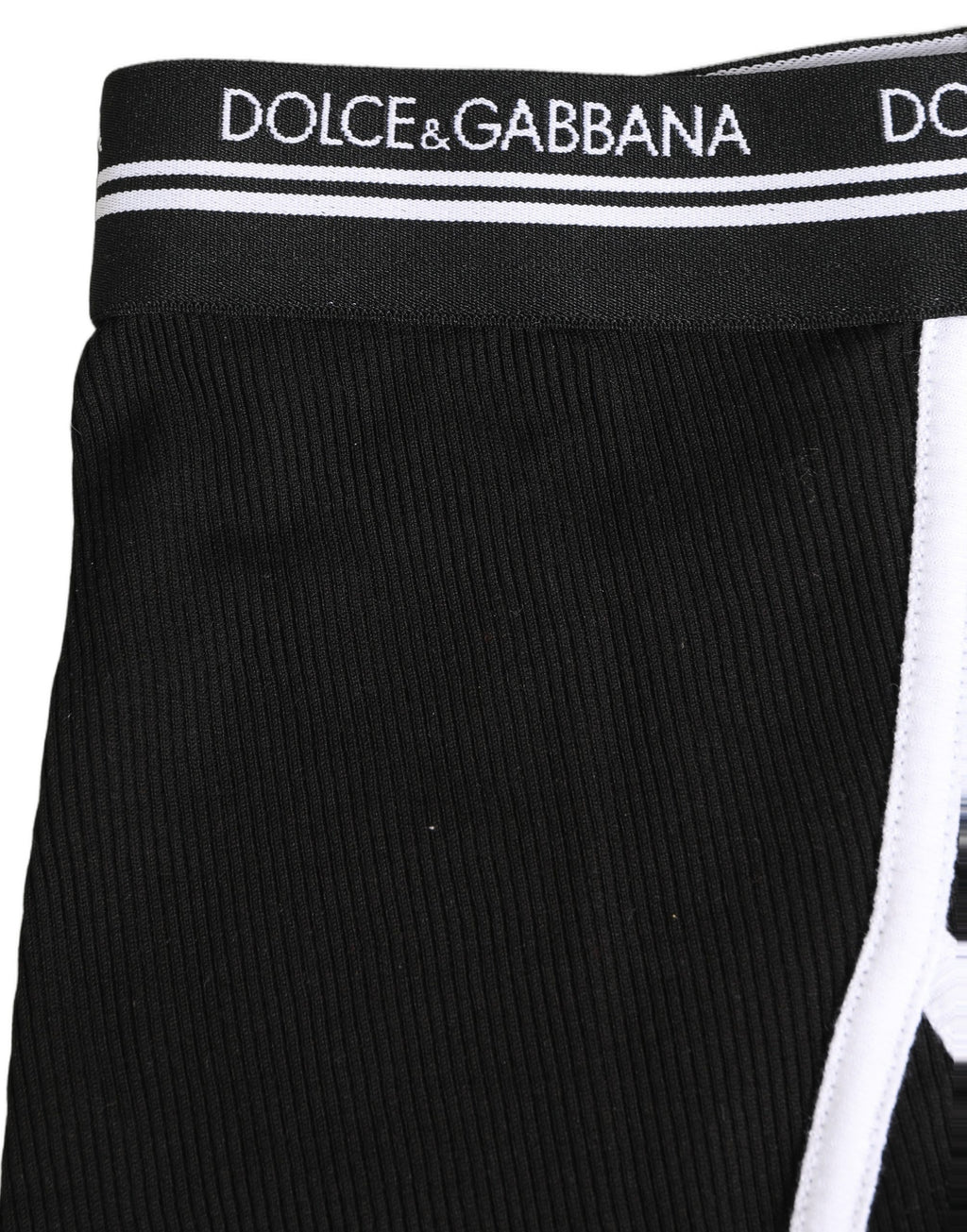 Dolce & Gabbana Coulotte-Hose mit schwarzem und weißem Logo-Bund