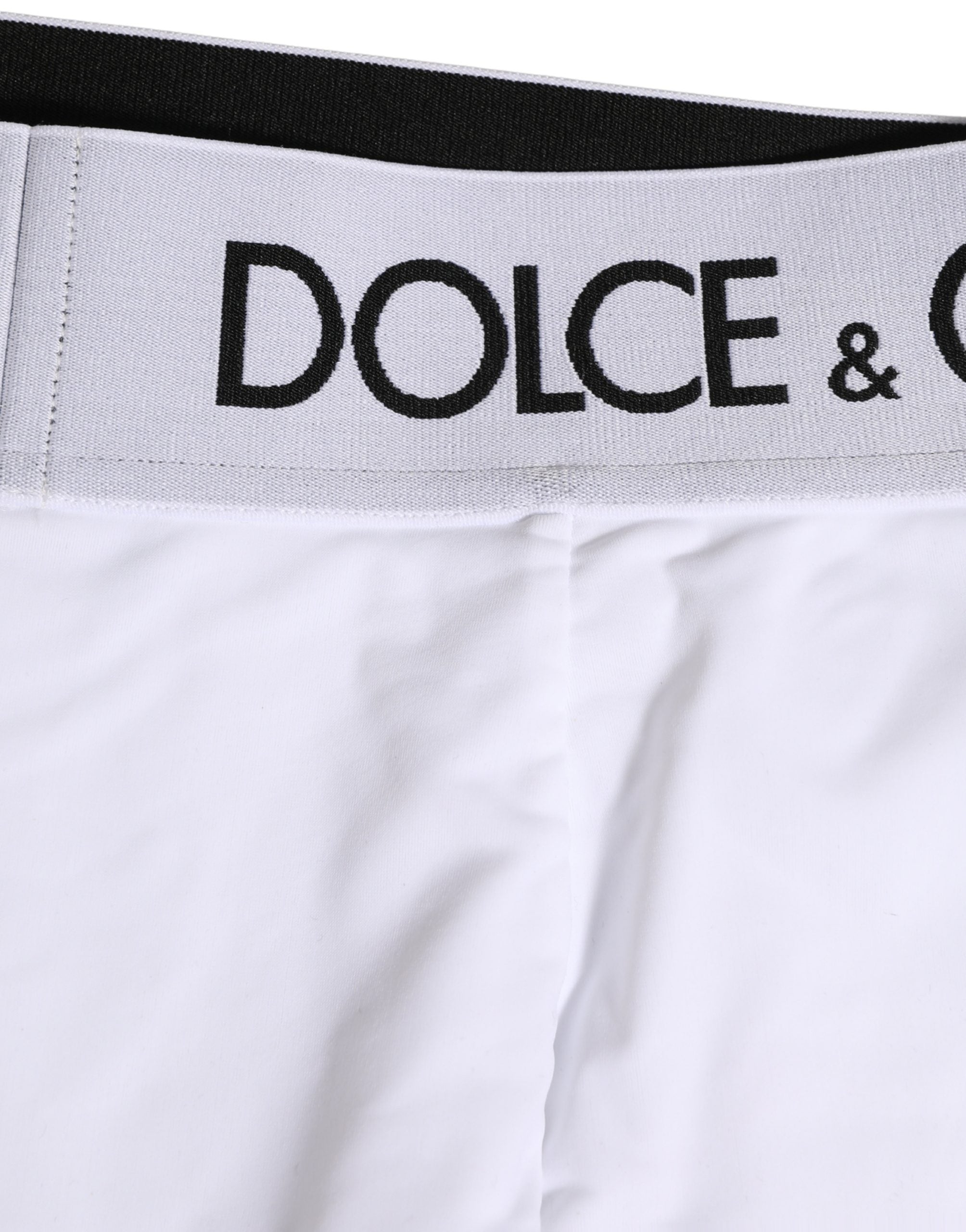 Dolce & Gabbana Weiße Coulotte-Panty mit Logo-Bund