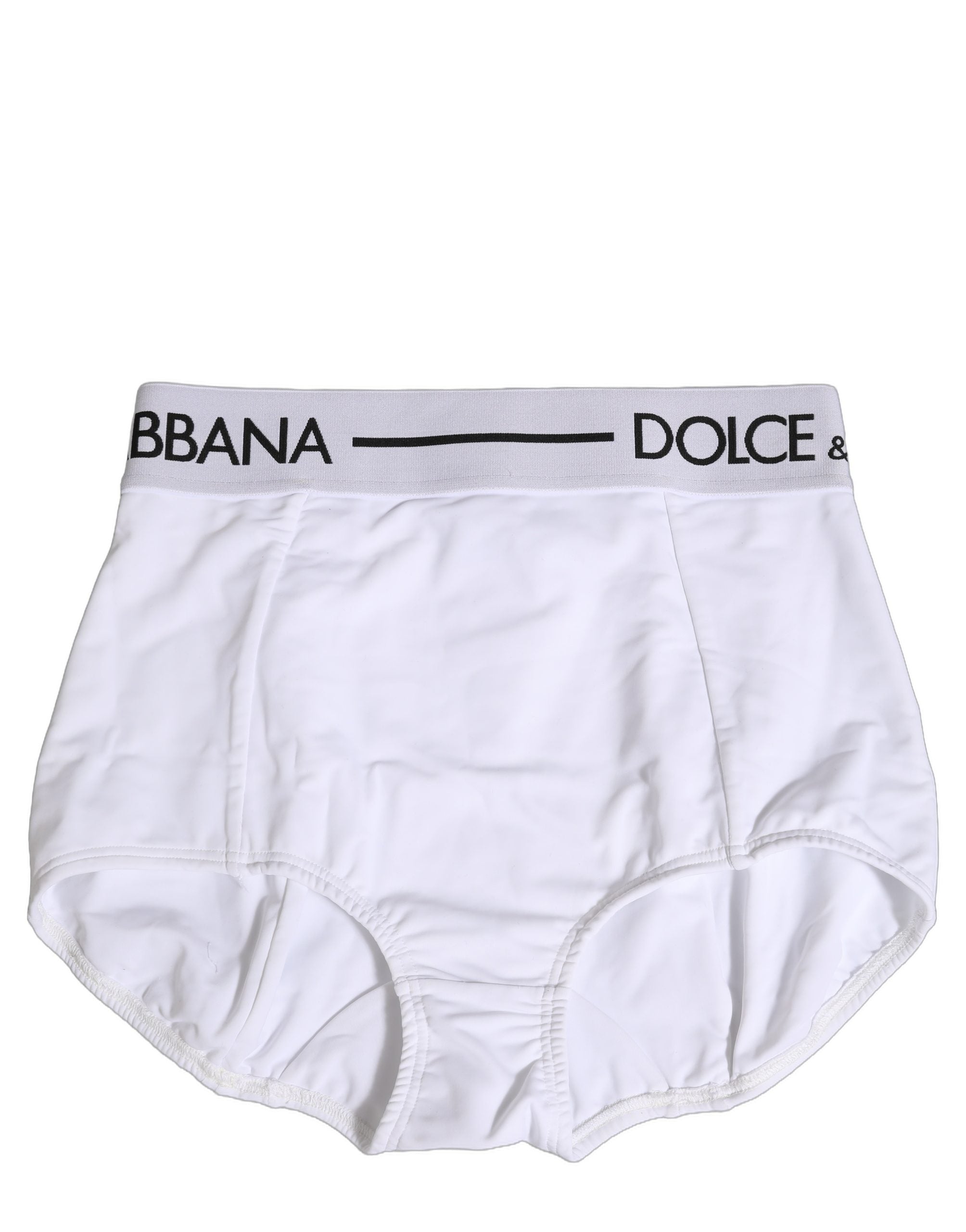 Dolce & Gabbana Weiße Coulotte-Panty mit Logo-Bund
