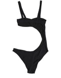 Dolce & Gabbana Schwarzer Badeanzug mit Cut-Outs und Strasssteinen