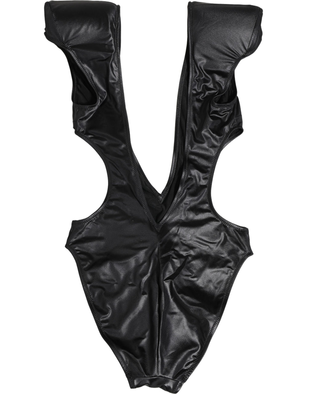 Dolce & Gabbana Schwarzer Badeanzug mit tiefem V-Ausschnitt und Cut-Out