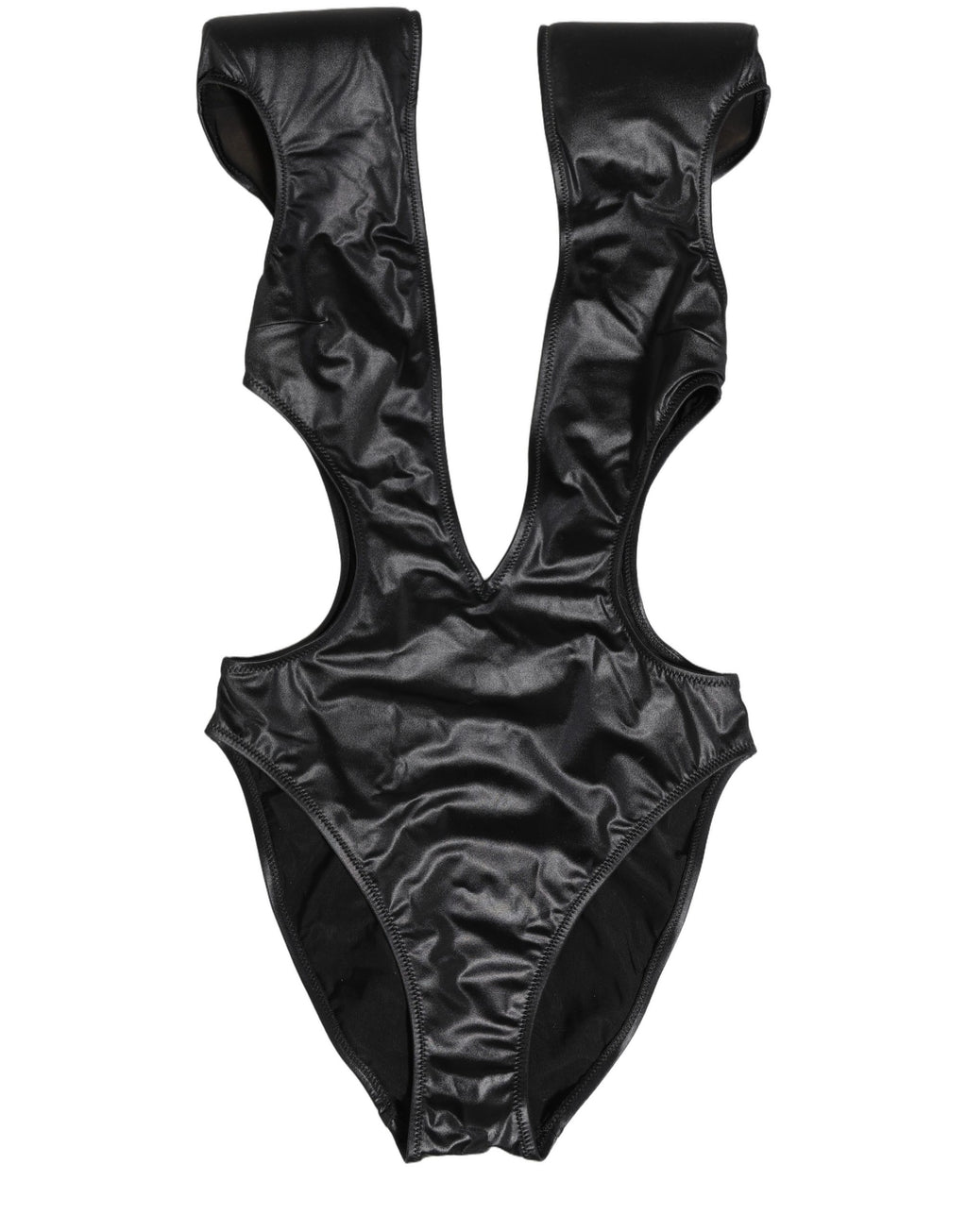 Dolce & Gabbana Schwarzer Badeanzug mit tiefem V-Ausschnitt und Cut-Out